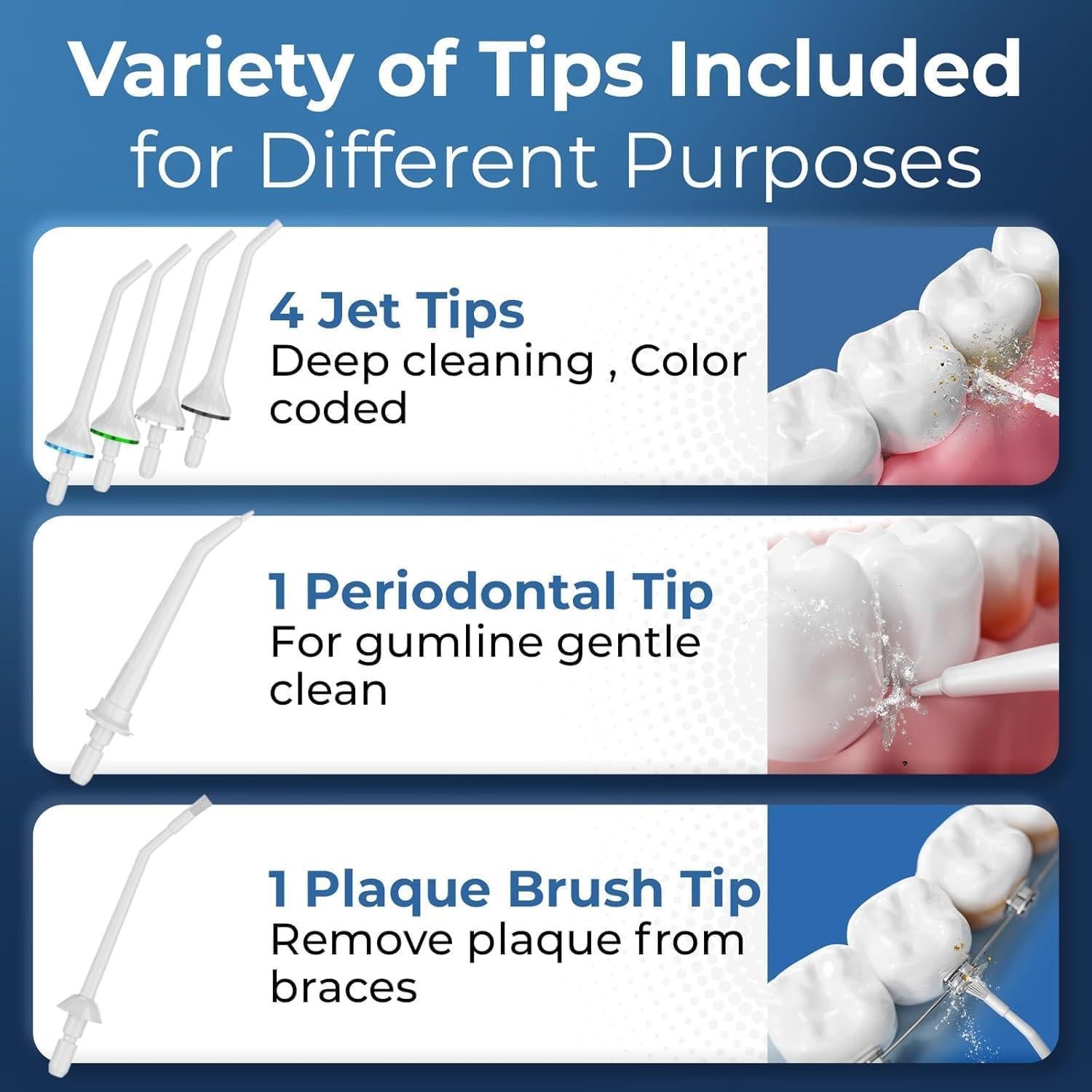 Irrigador Bucal Inalámbrico B. WEISS, 4 Modos, Blanco