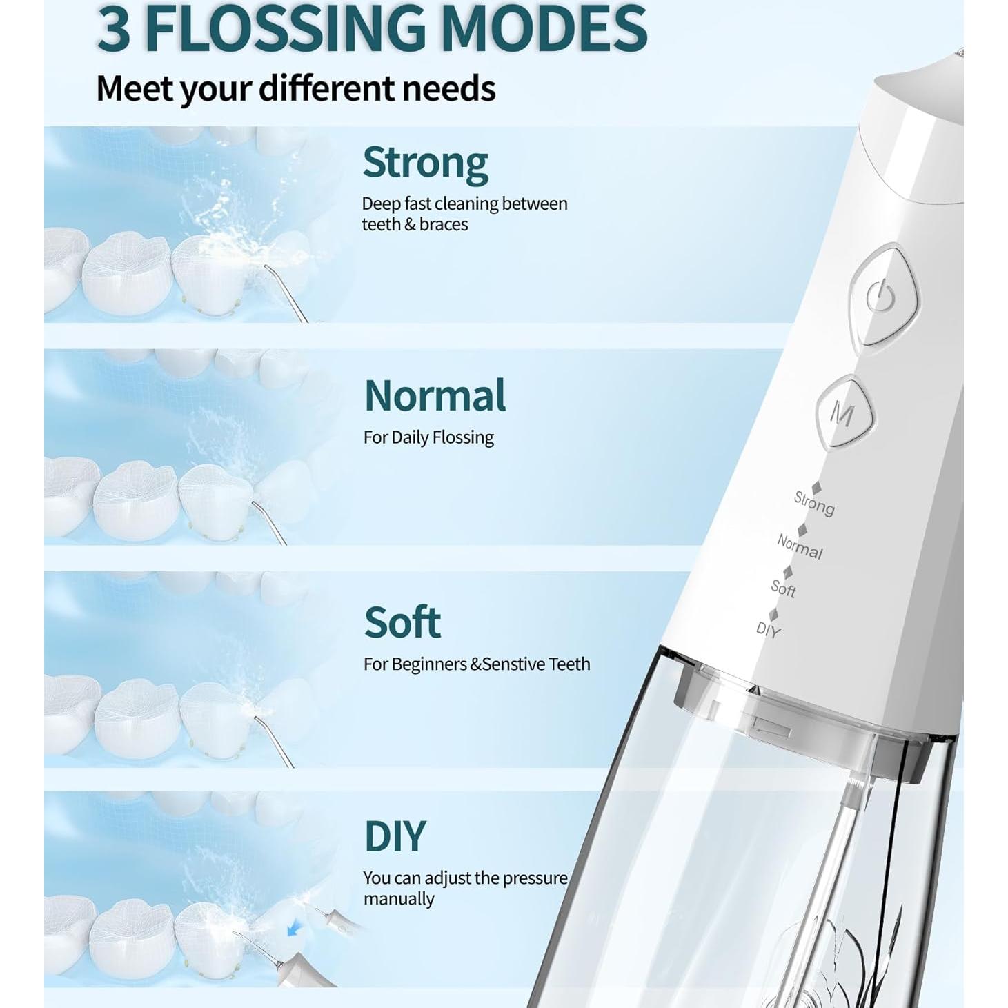 Irrigador Oral Inalámbrico NJJAETKSP 350ml 4 Modos IPX7