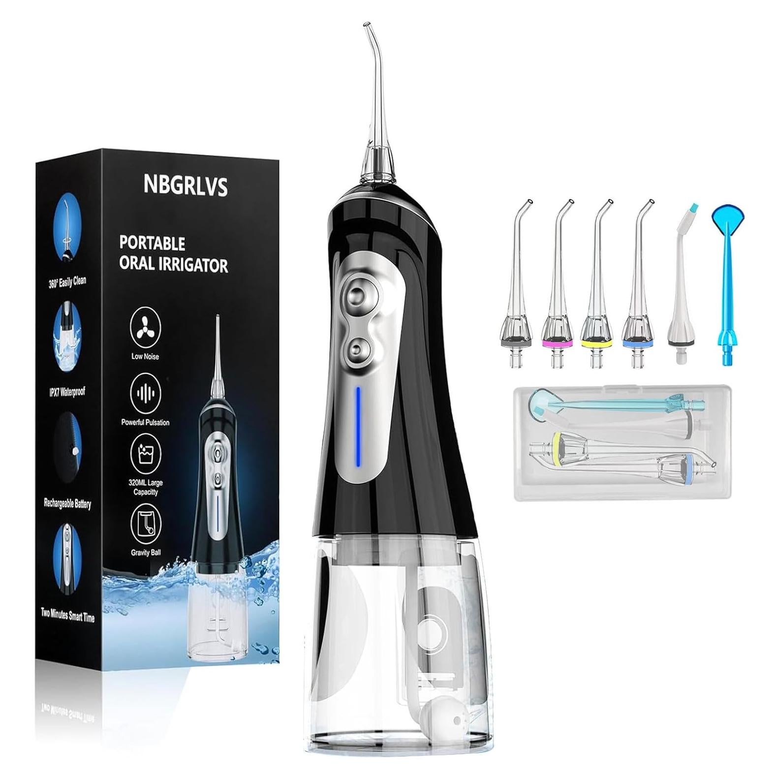 Irrigador Oral Inalámbrico NBGRLVS 320ml IPX7 6 Modos