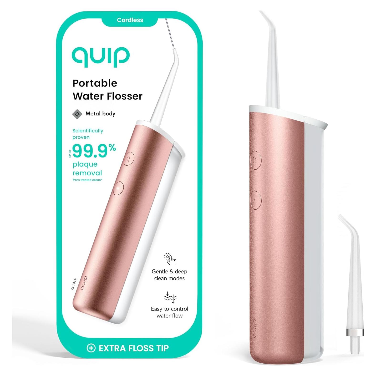 Flosser de Agua Inalámbrico Quip Cobre con Punta Rotativa