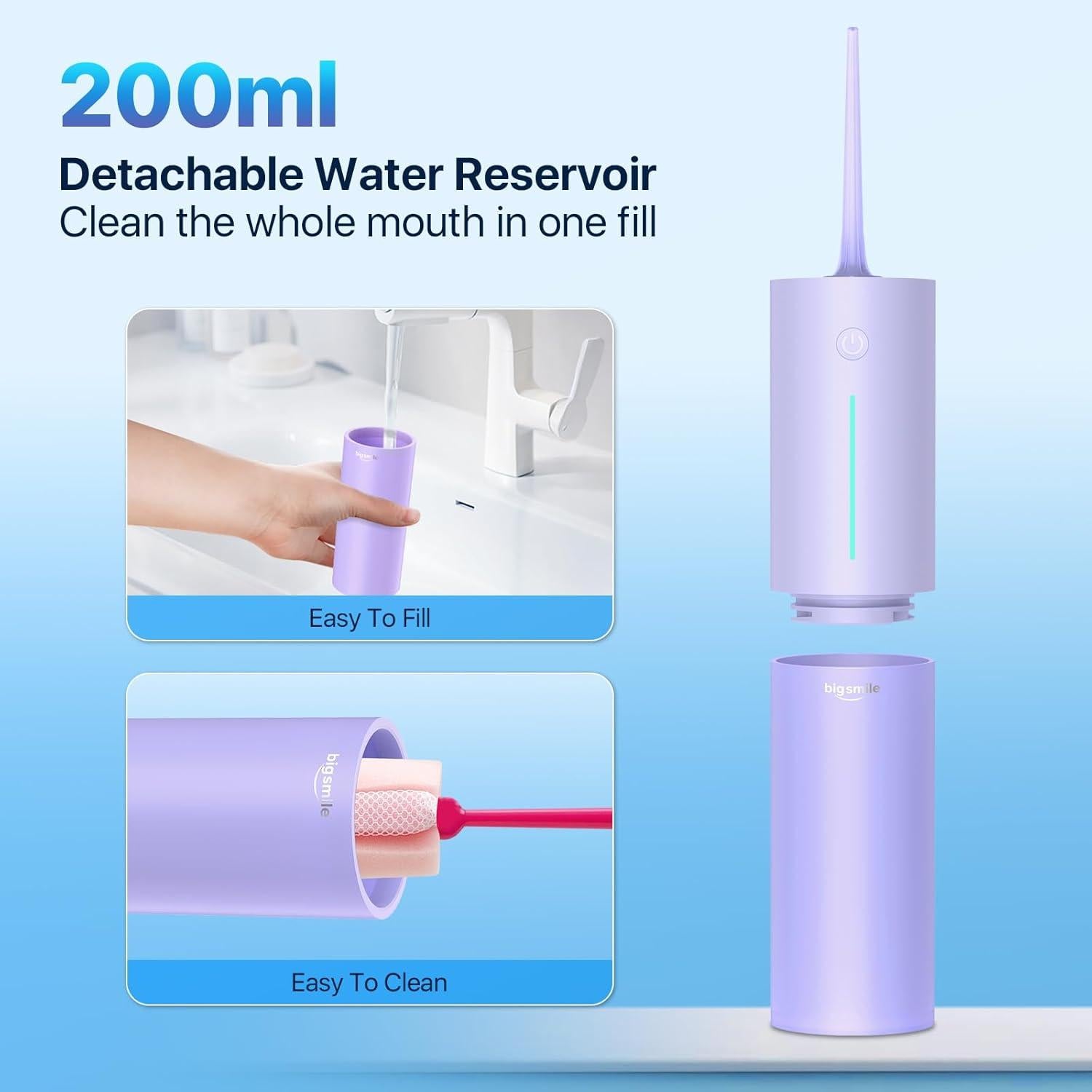 Irrigador Dental Bigsmile WYL-01G Recargable IPX7 200ml