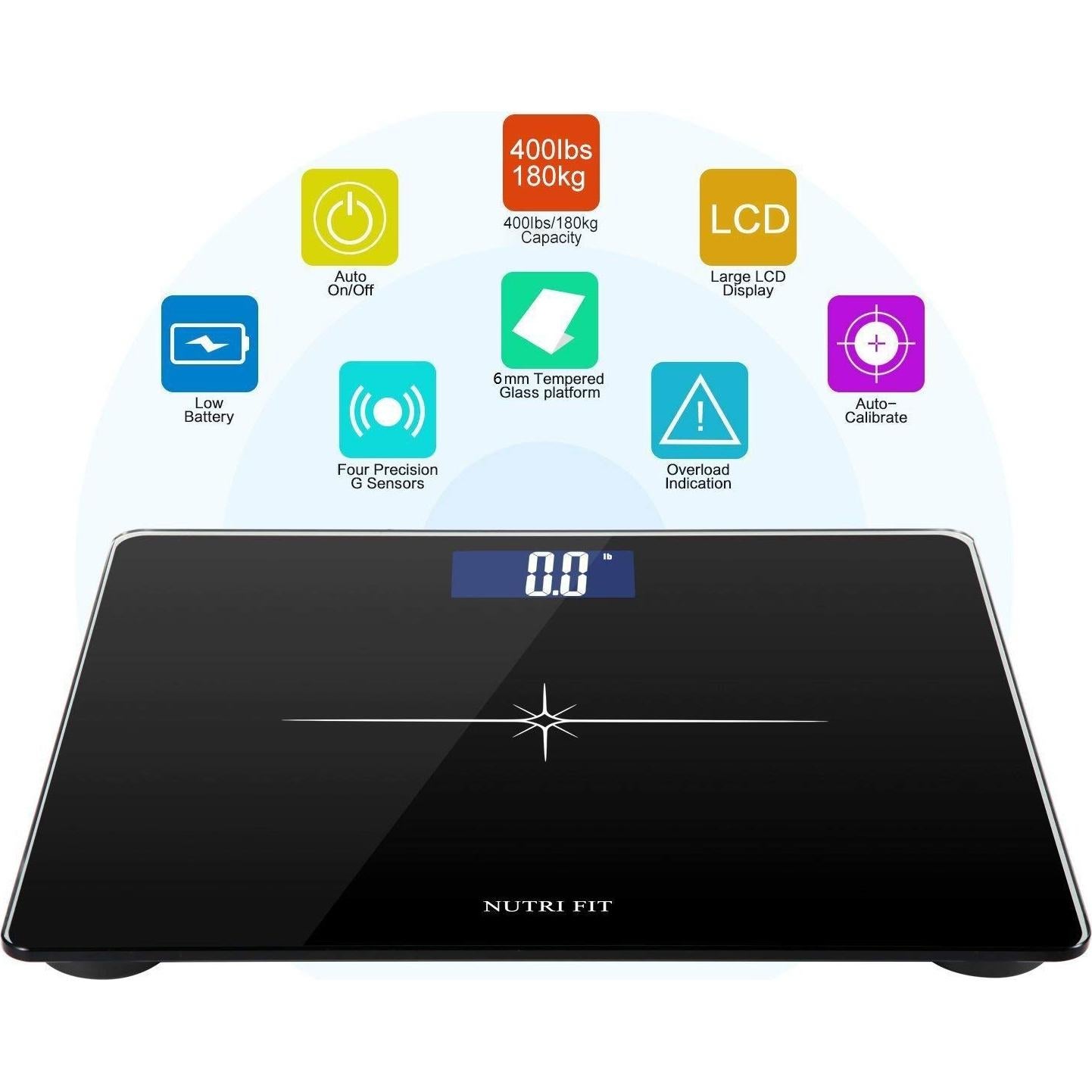 Balanza de Baño Digital NUTRI FIT Extra Ancha 181kg LCD