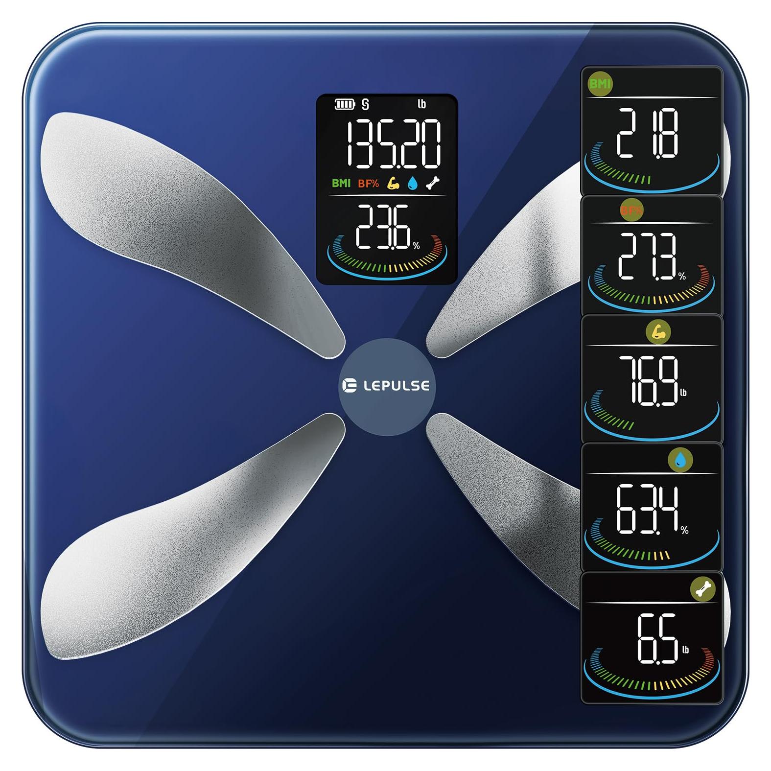 Escala de Peso Inteligente Lepulse con BMI y Grasa Corporal