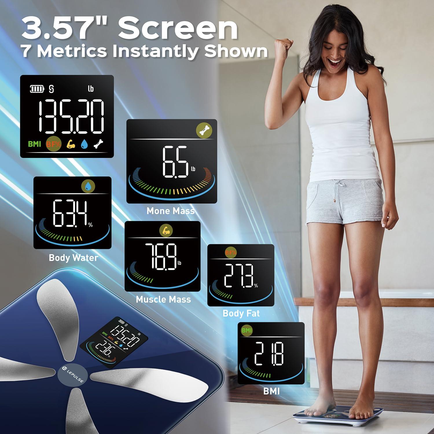 Escala de Peso Inteligente Lepulse con BMI y Grasa Corporal