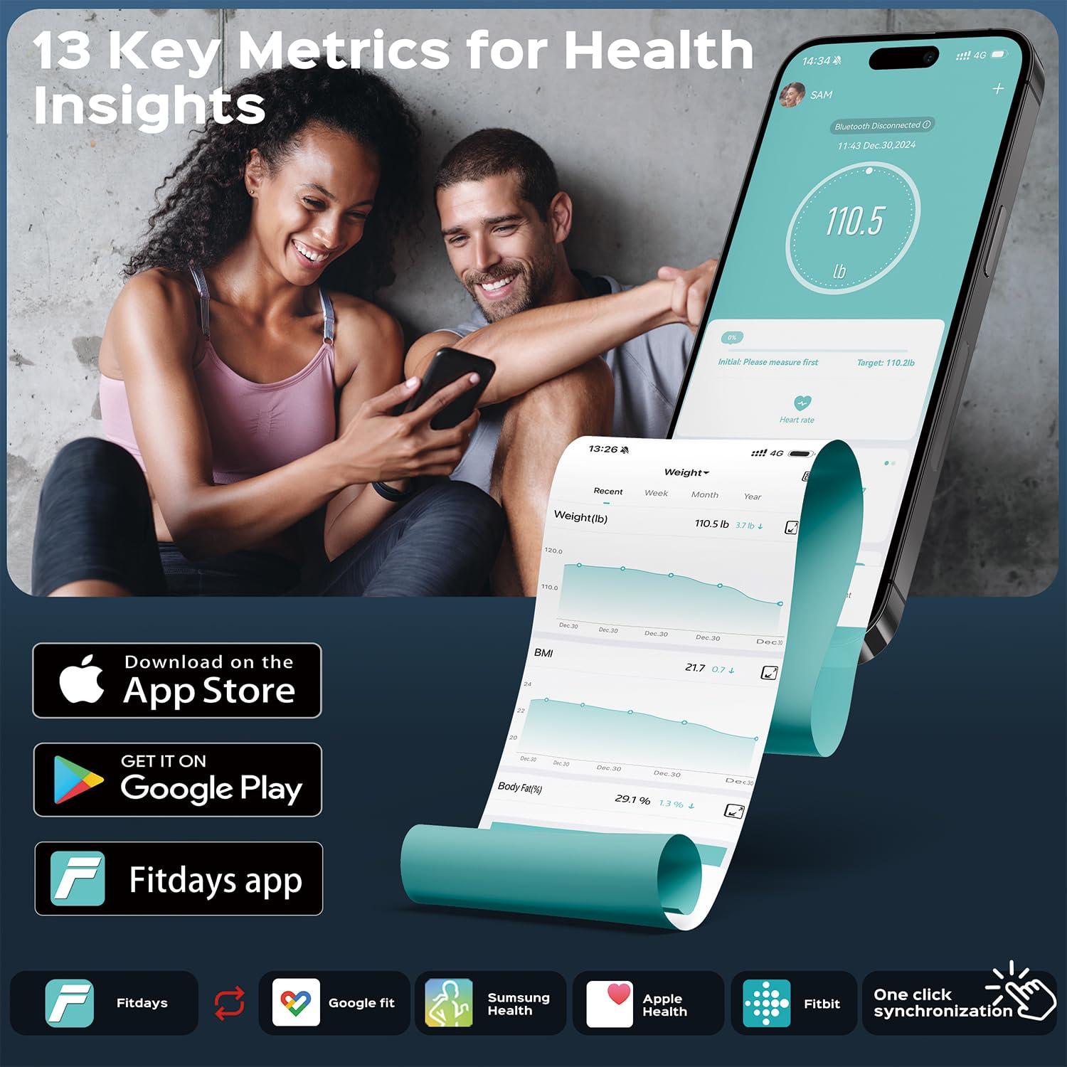 Escala de Peso Inteligente Lepulse con BMI y Grasa Corporal