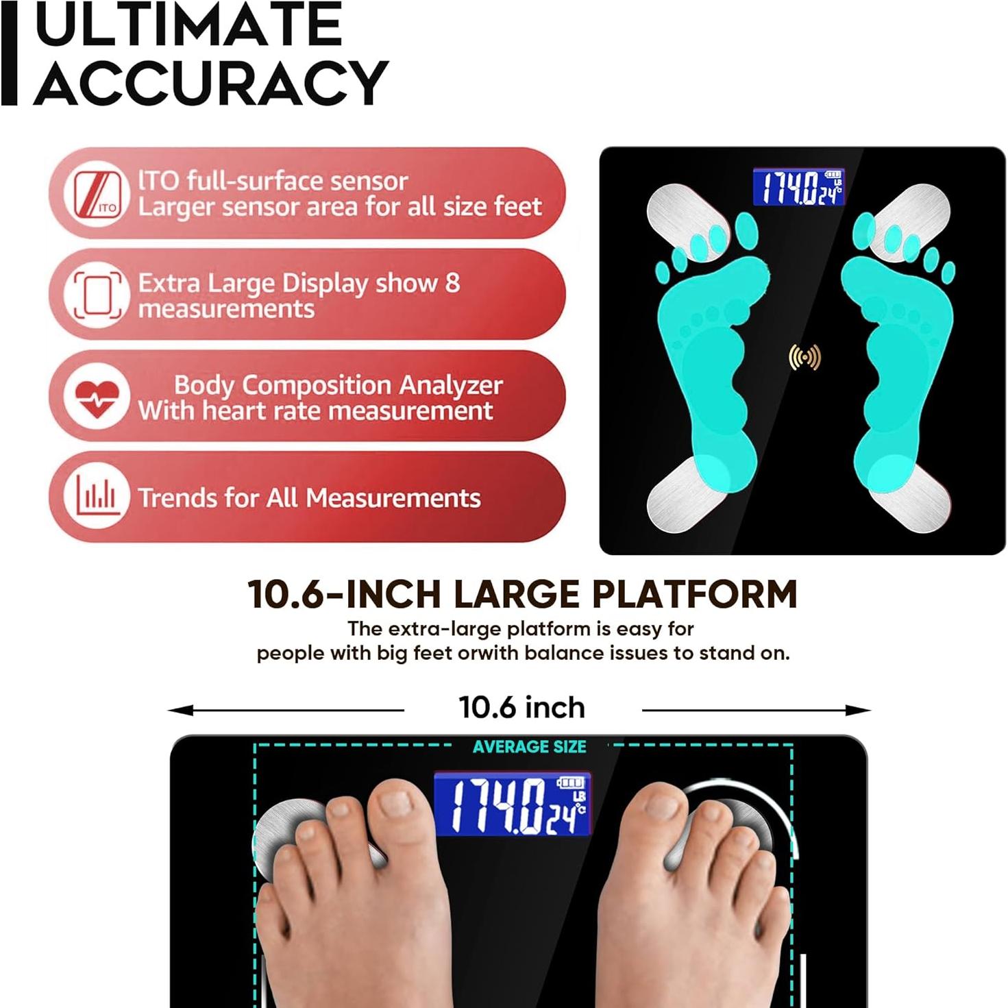 Báscula Digital FULISZ BF9510 con Análisis Corporal y Bluetooth