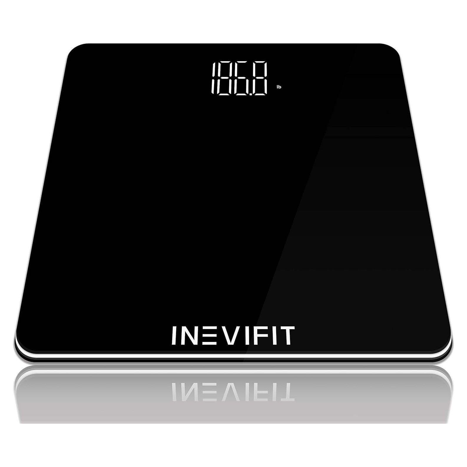 Báscula de Baño Digital INEVIFIT, Precisión 180 kg, Negro