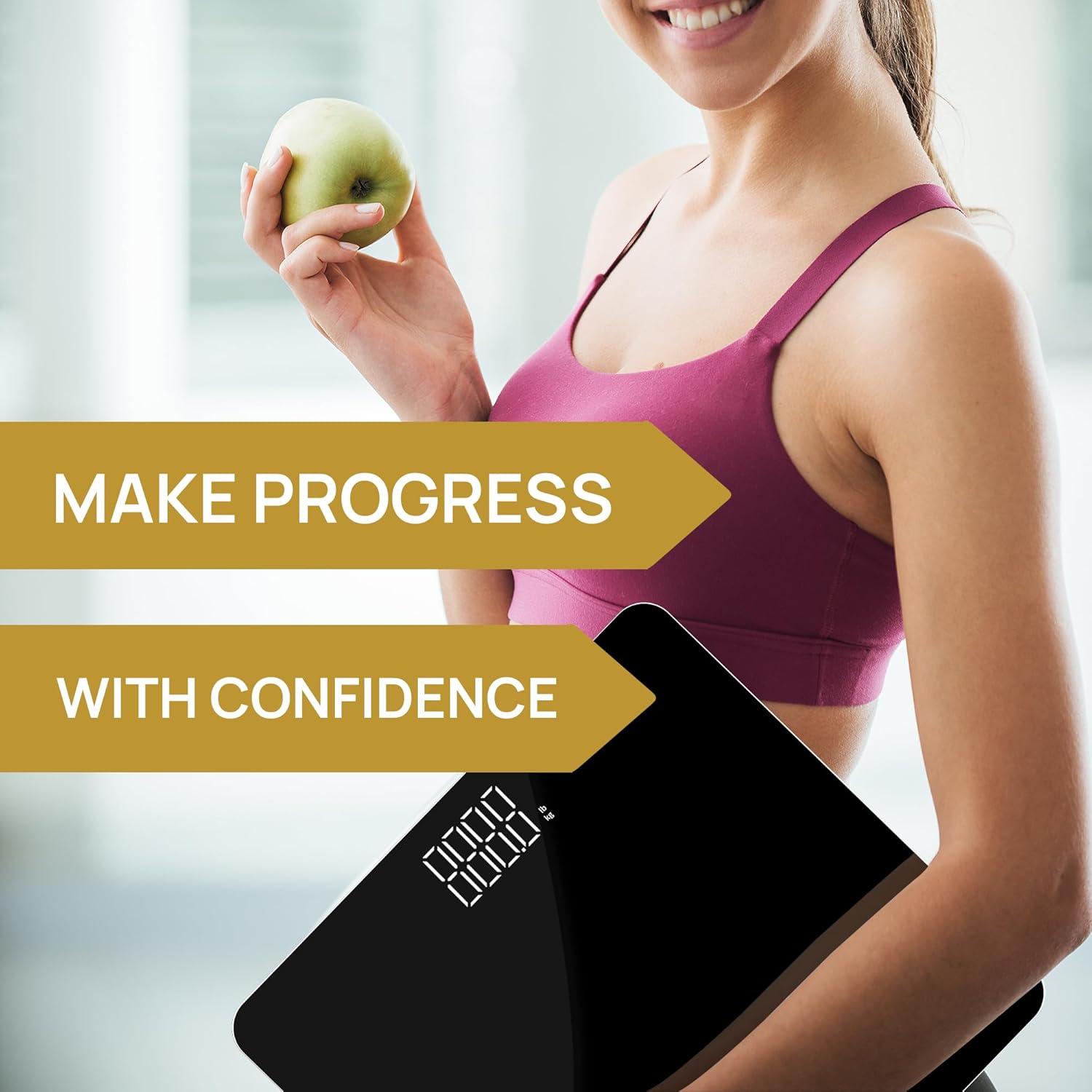 Báscula de Baño Digital INEVIFIT, Precisión 180 kg, Negro