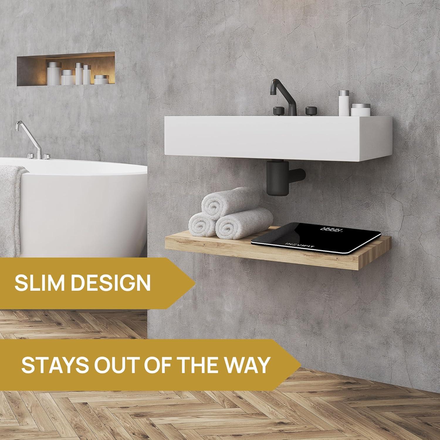 Báscula de Baño Digital INEVIFIT, Precisión 180 kg, Negro