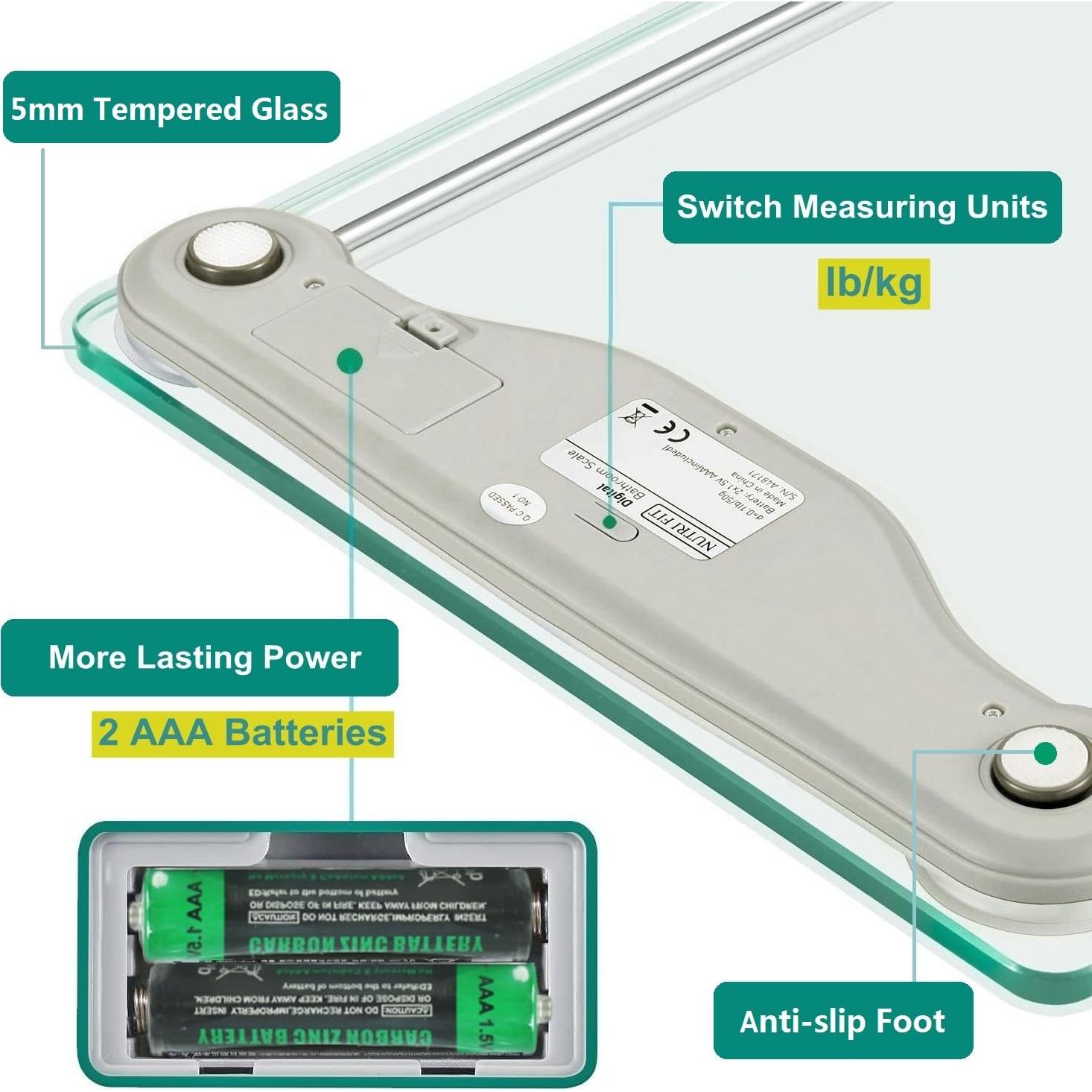 Báscula de Baño Digital NUTRI FIT 150 kg Verde Gris