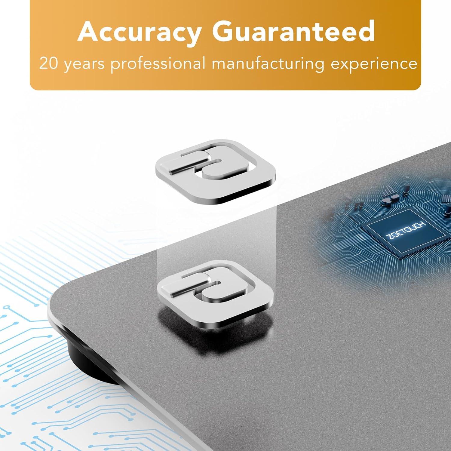 Báscula de Baño Digital ZOETOUCH 180kg Pantalla LCD Gris