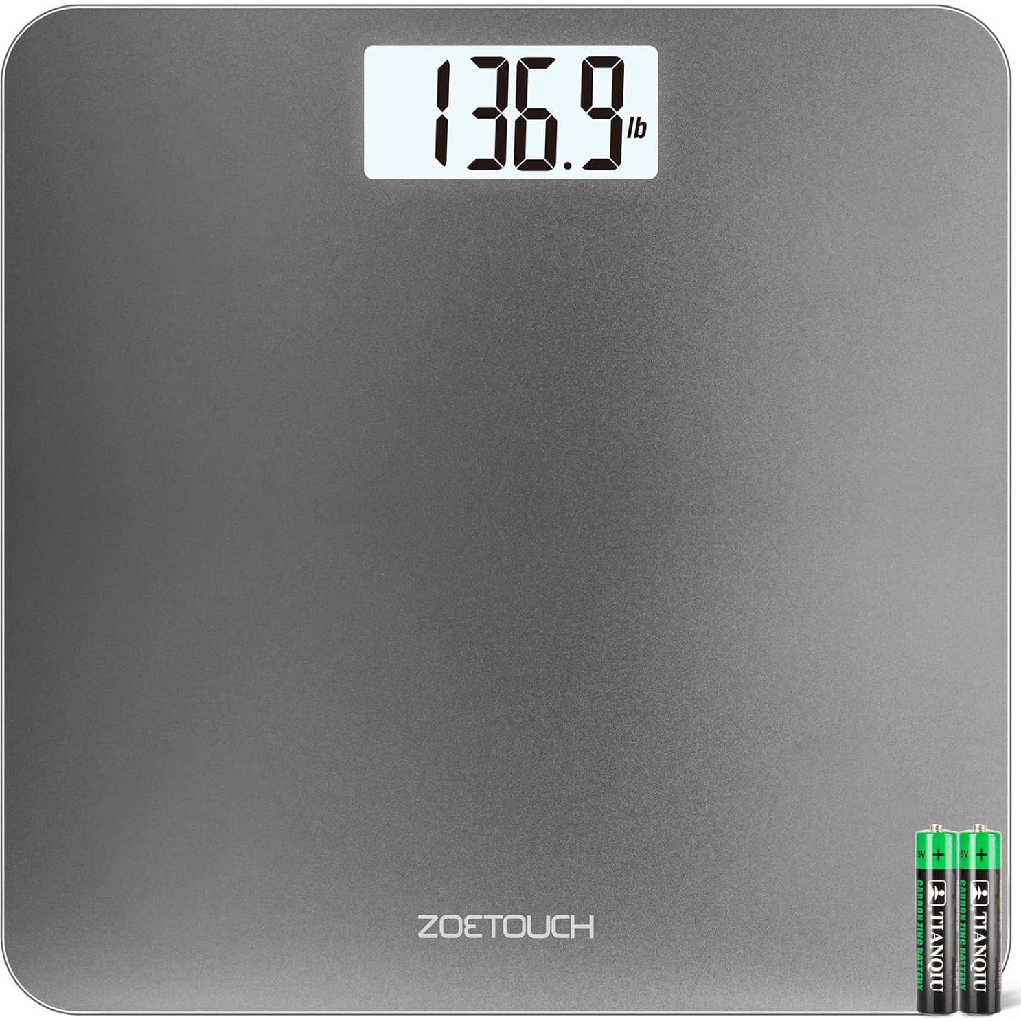 Báscula de Baño Digital ZOETOUCH 180kg Pantalla LCD Gris