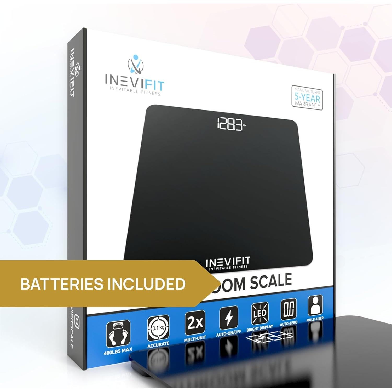 Báscula de Baño Digital INEVIFIT, Precisión hasta 181 kg