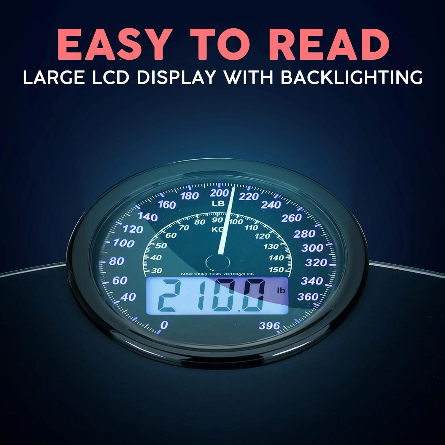 Báscula Híbrida Adamson Digital y Analógica 181kg Vidrio Templado