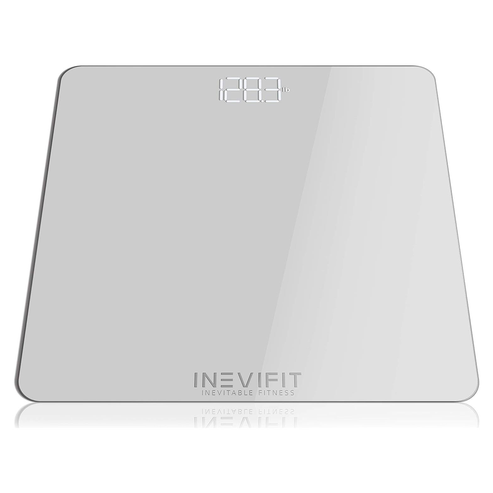 Báscula de baño digital INEVIFIT, 181 kg, vidrio templado