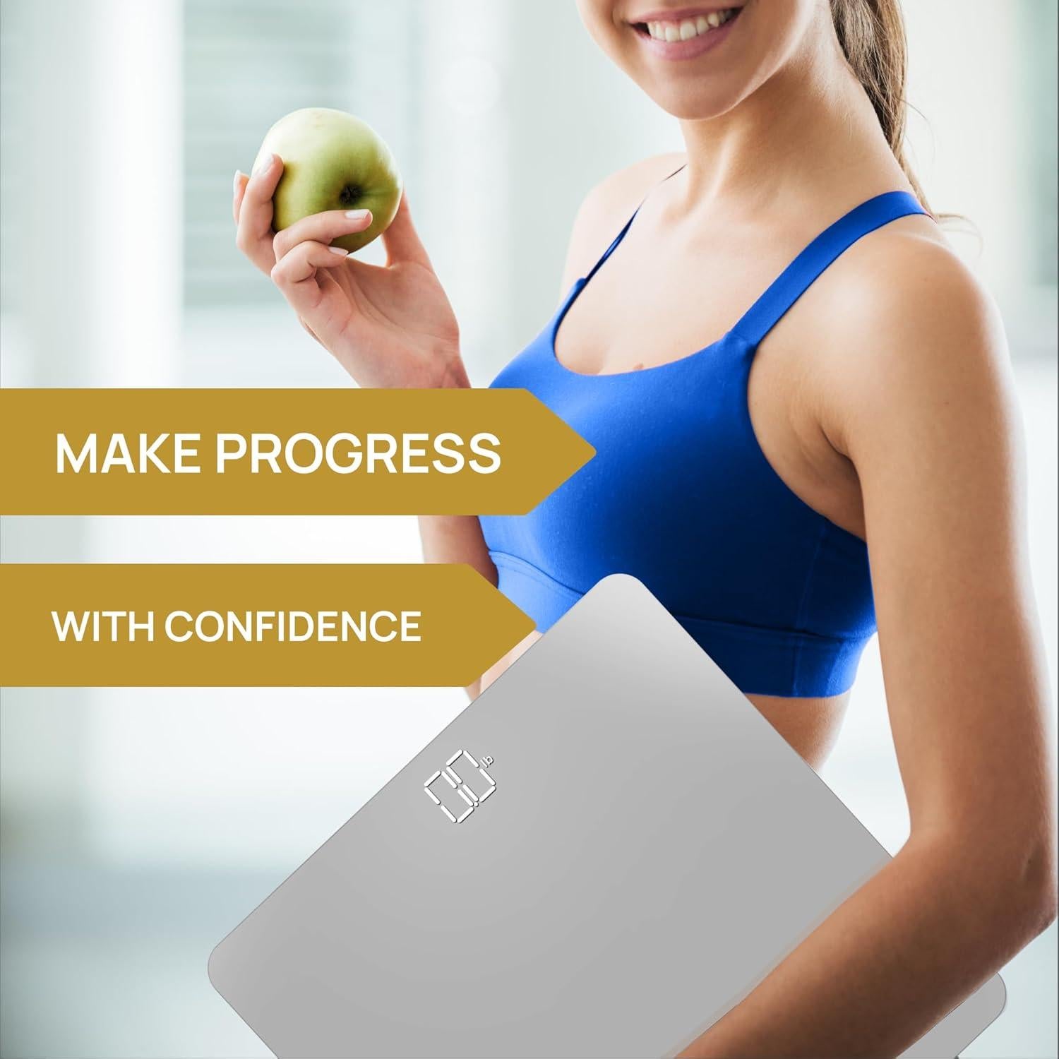 Báscula de baño digital INEVIFIT, 181 kg, vidrio templado