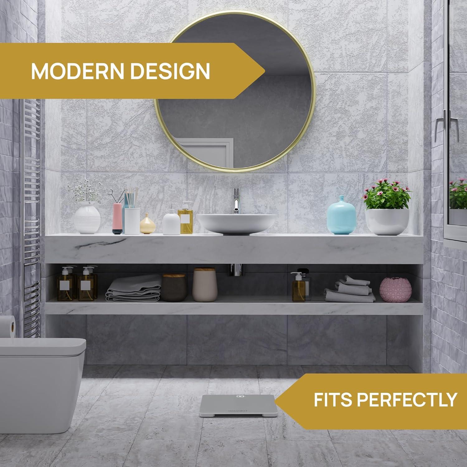 Báscula de baño digital INEVIFIT, 181 kg, vidrio templado