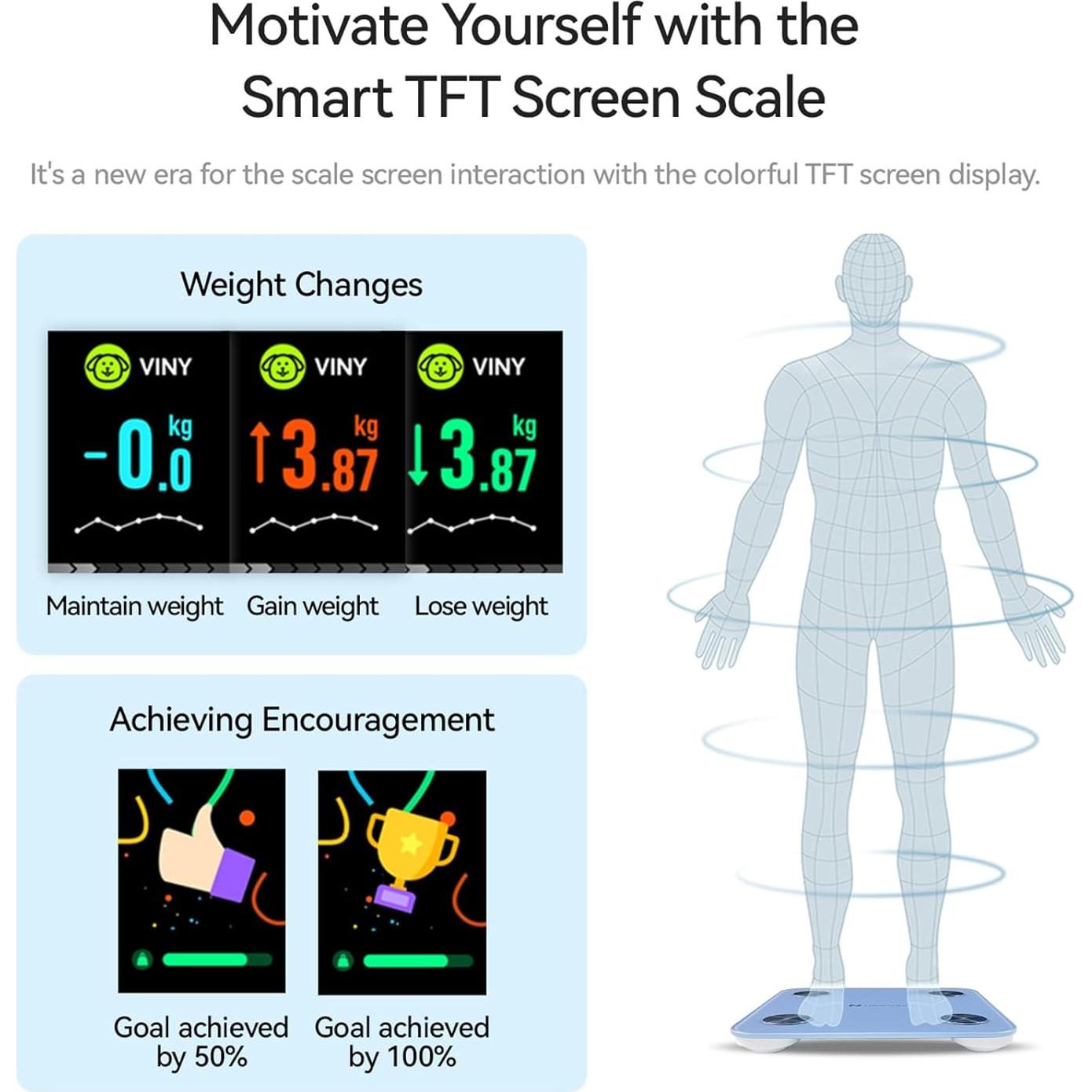 Báscula Digital de Baño Fitdays FG2317WB - Precisión 180kg