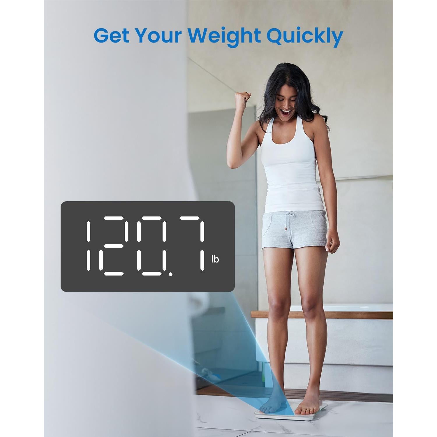 Báscula Digital RENPHO de Baño 180kg, Vidrio Templado, LED