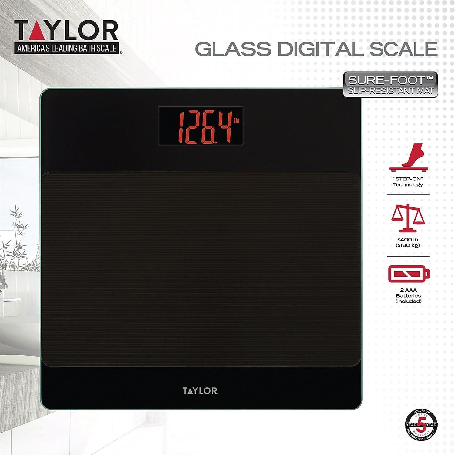 Báscula Digital de Baño Taylor 7619 con Alfombrilla Antideslizante