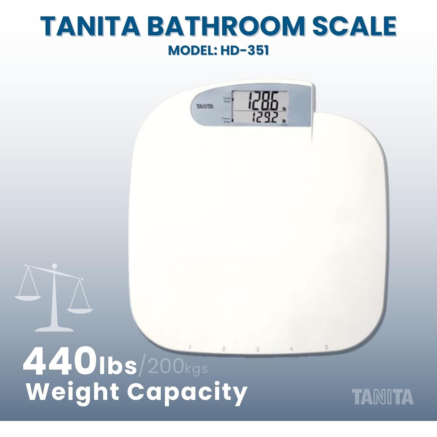 Balanza Digital de Baño Tanita HD-351 - 200 kg - Pantalla 5 cm