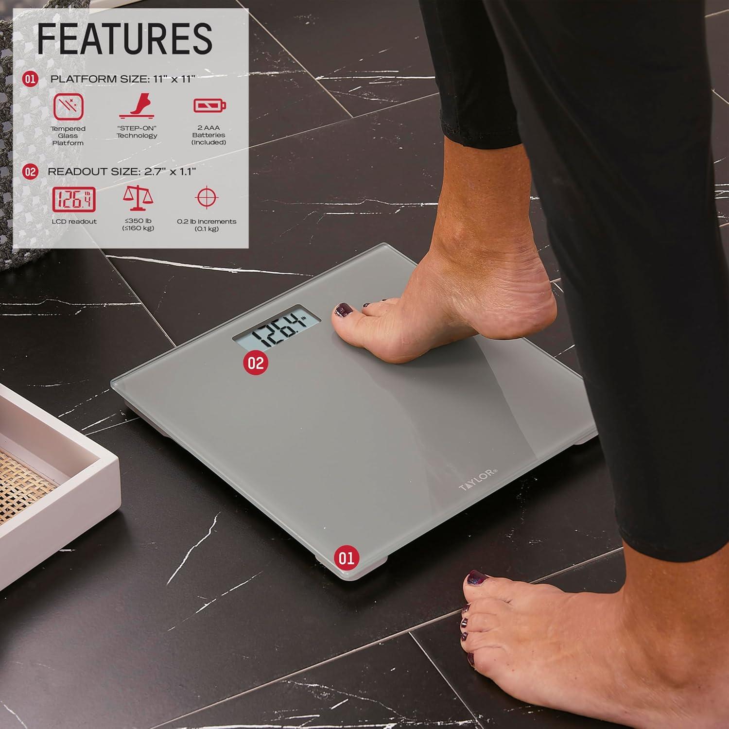 Báscula Digital Taylor para Peso Corporal 158.8 KG Vidrio