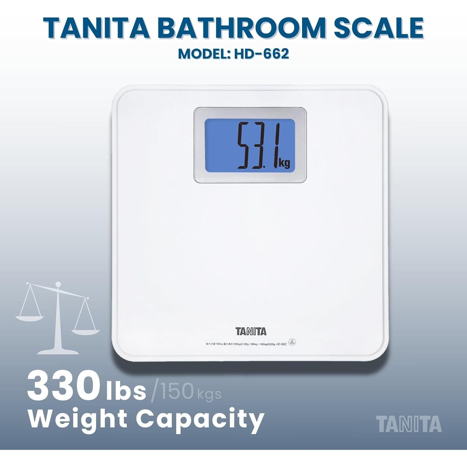 Balanza Digital de Baño Tanita HD-662 Blanca 150 kg LCD