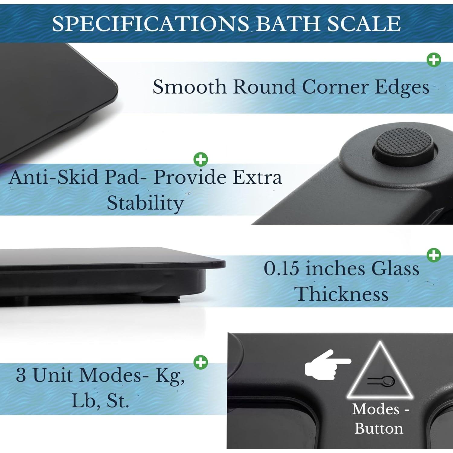 Balanza Digital Moss & Stone Negra 180kg Alta Precisión