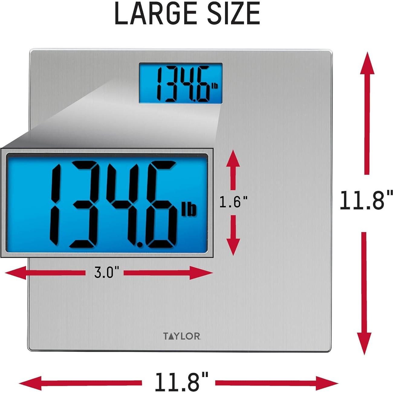 Báscula Digital Taylor 180 kg Acero Inoxidable Pantalla LCD