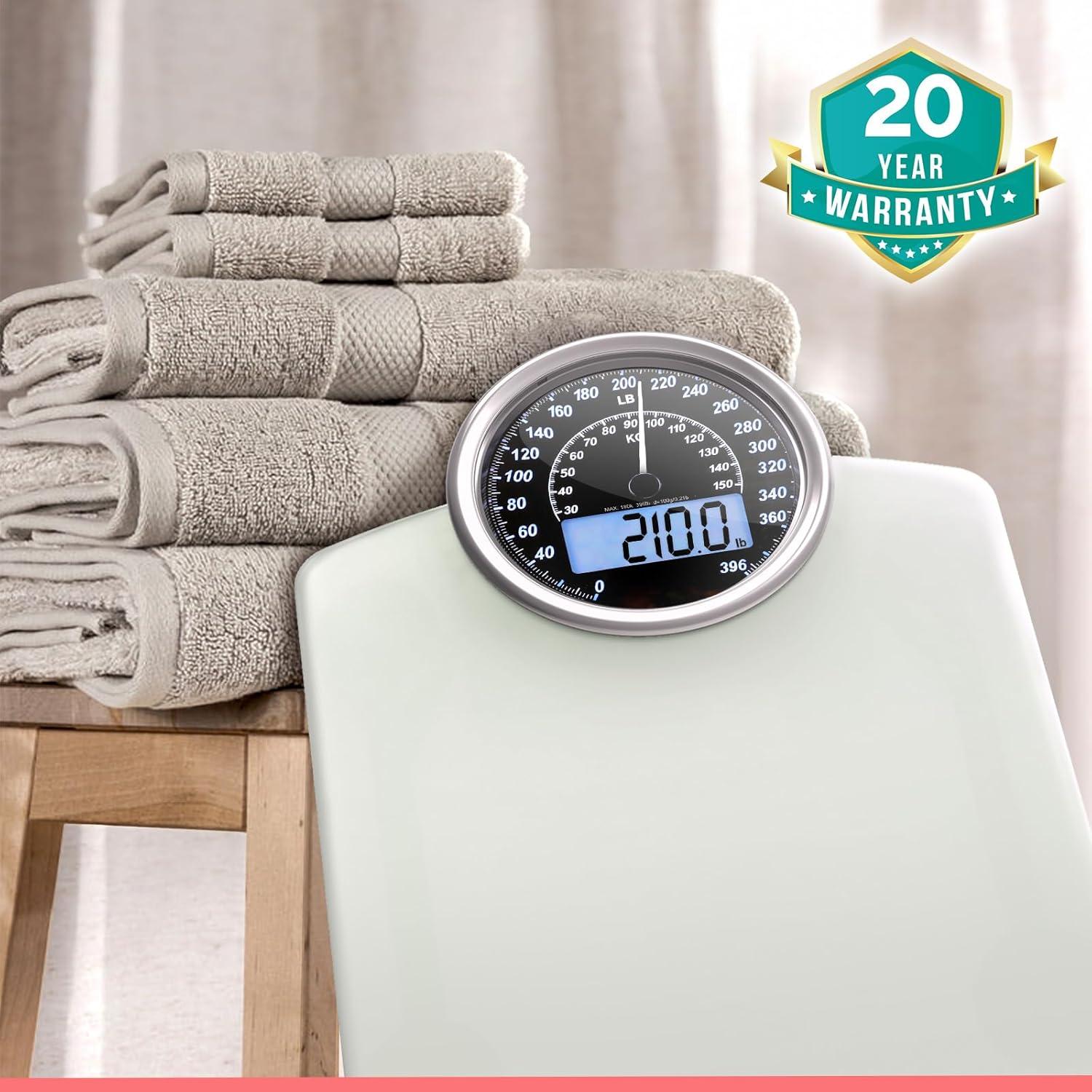 Báscula Híbrida Adamson Digital y Analógica 180 kg Vidrio Templado