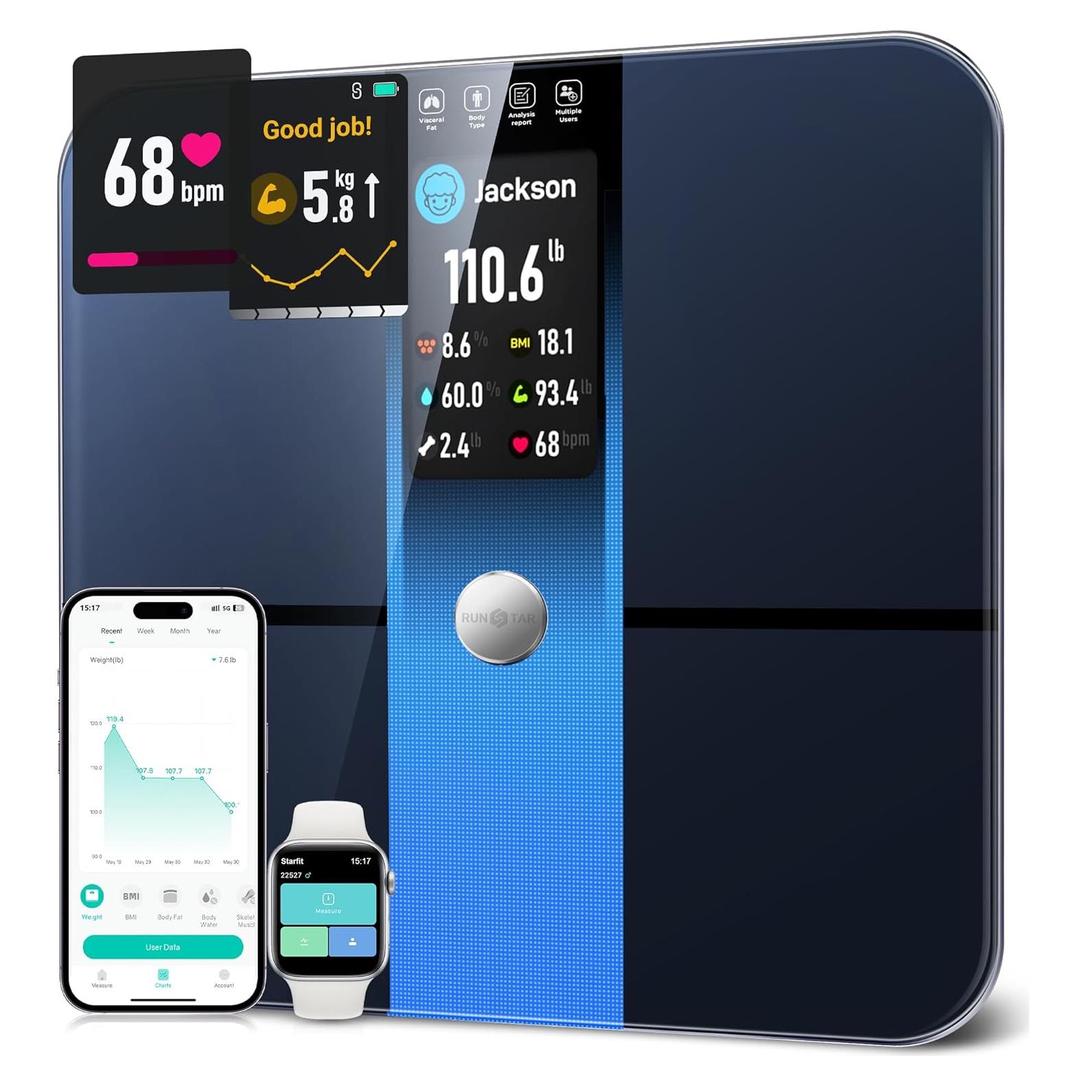 Báscula Inteligente RunStar FI2019G con Pantalla TFT 3.5"