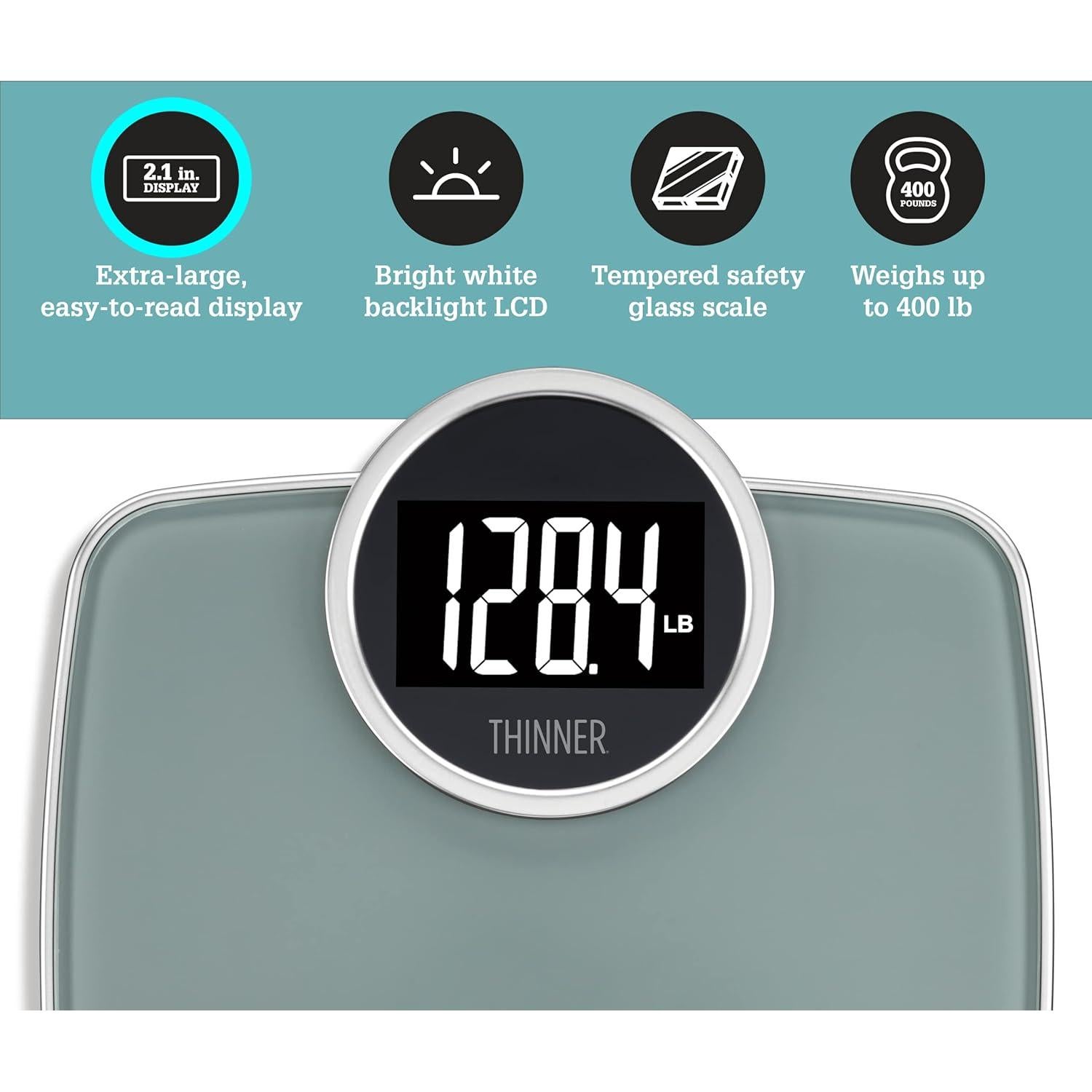 Balanza Digital de Baño Conair Thinner 182 kg Plata