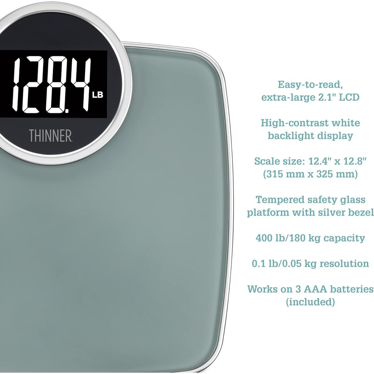 Balanza Digital de Baño Conair Thinner 182 kg Plata