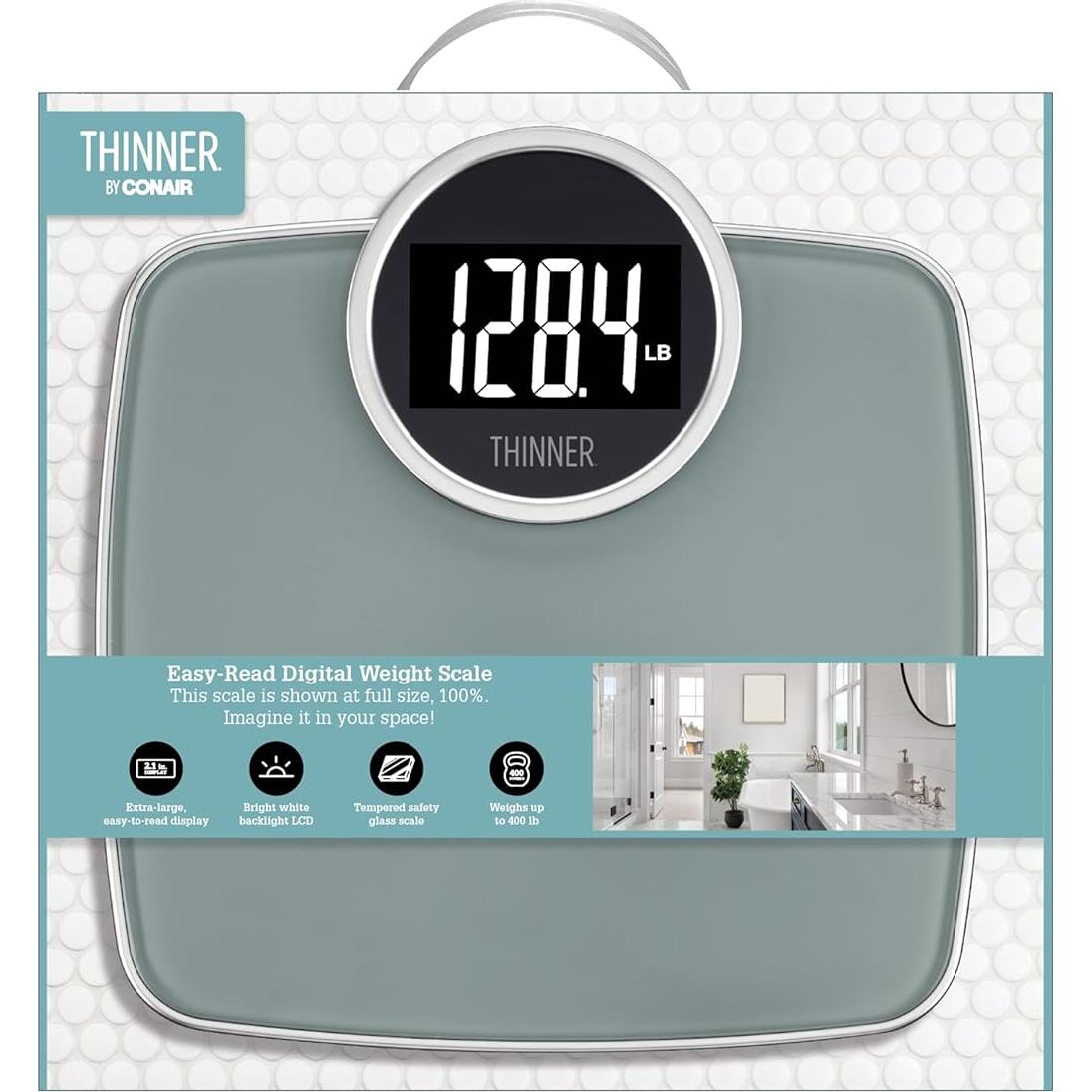 Balanza Digital de Baño Conair Thinner 182 kg Plata