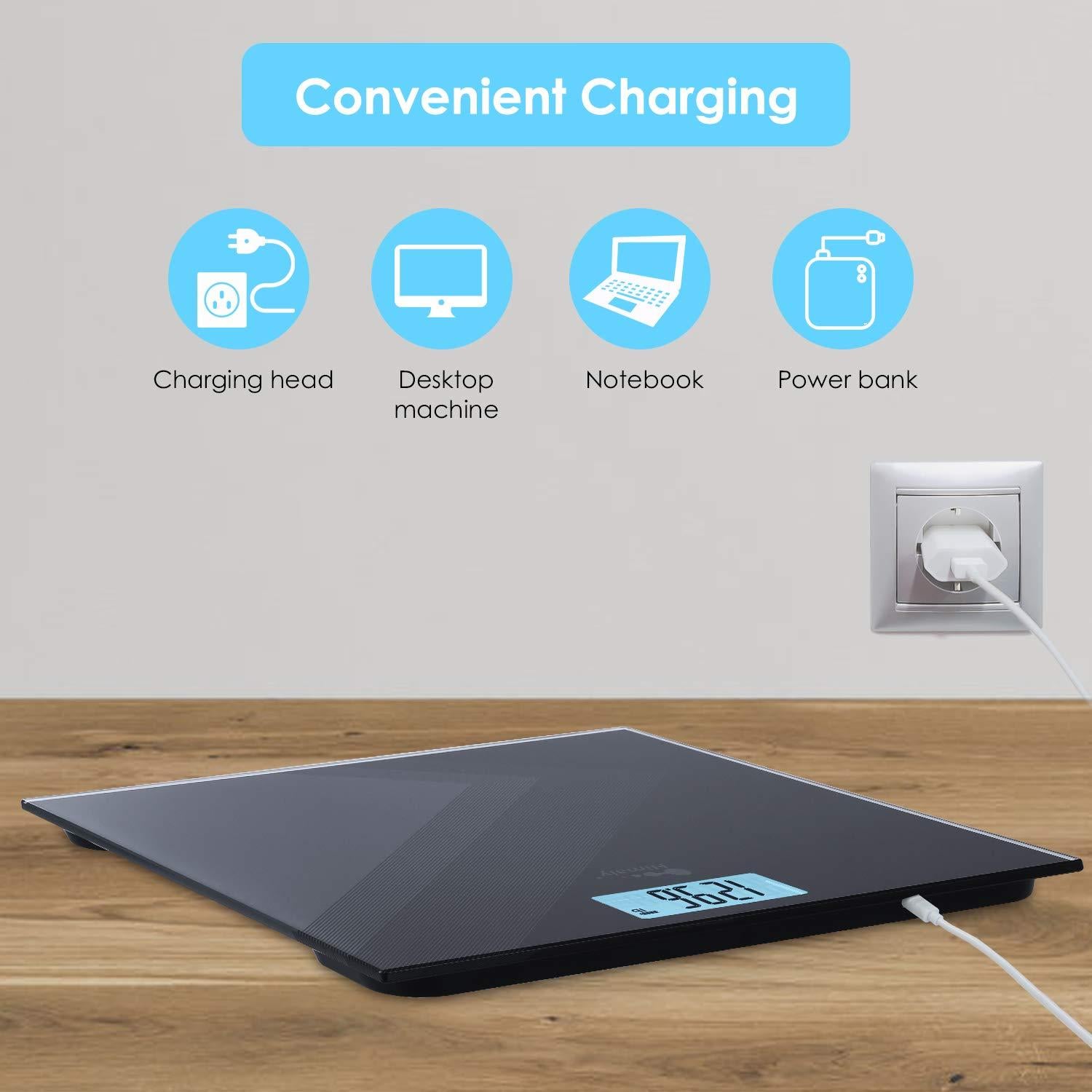 Balanza Digital de Peso Corporal Himaly 180kg Recargable USB