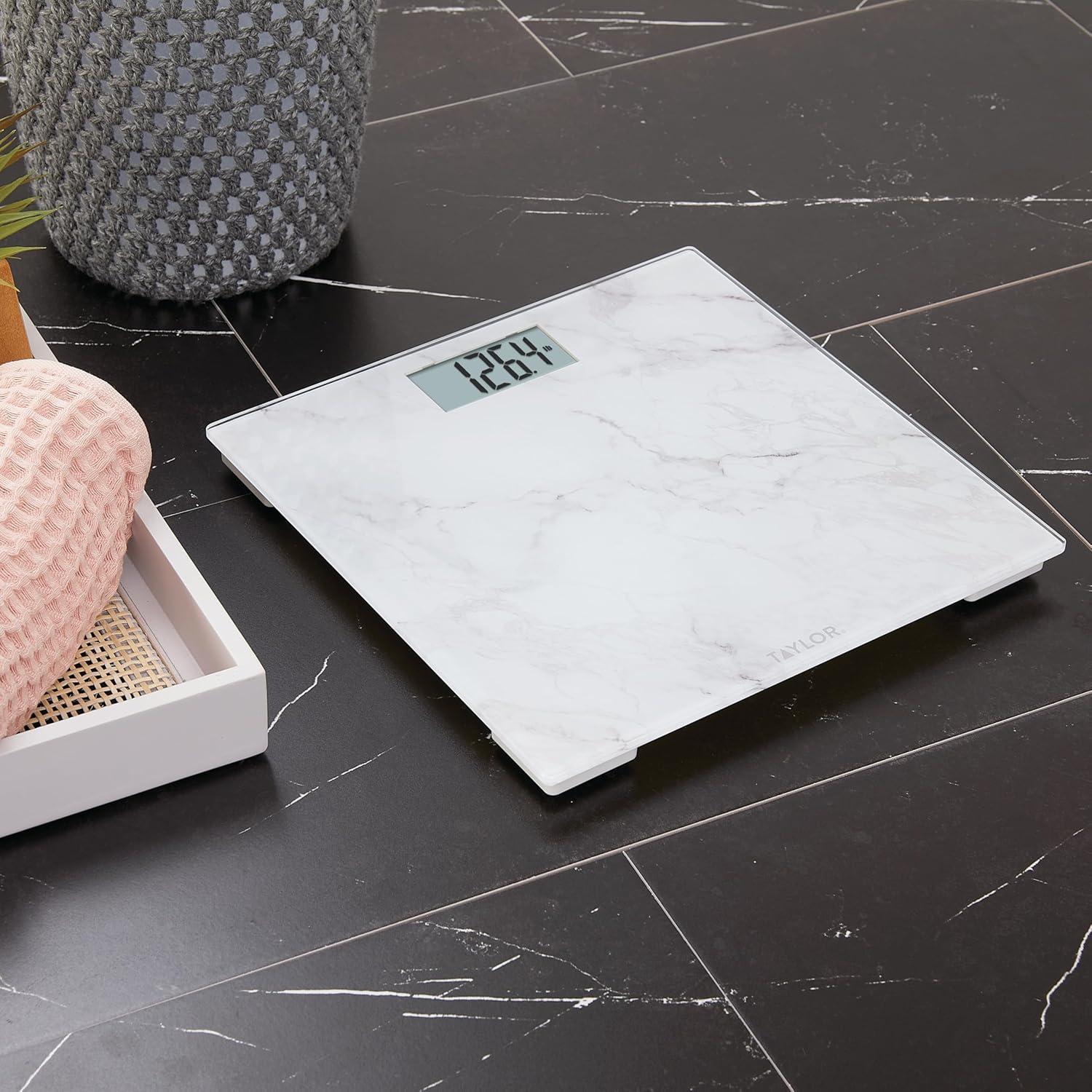 Báscula Digital de Vidrio Taylor para Baño, 181 kg, Mármol