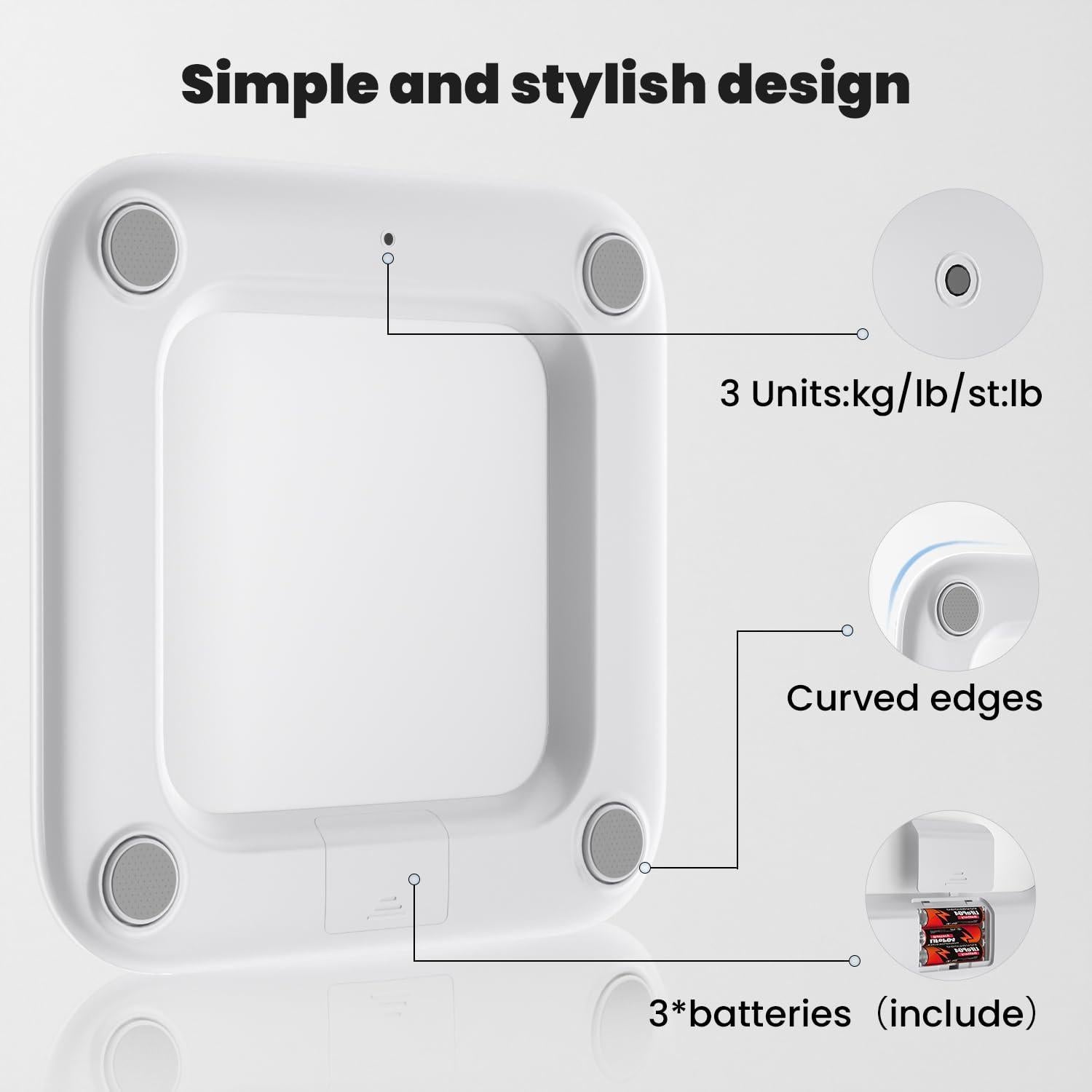 Báscula Digital de Baño UNIWEIGH 199.58kg Pantalla LED