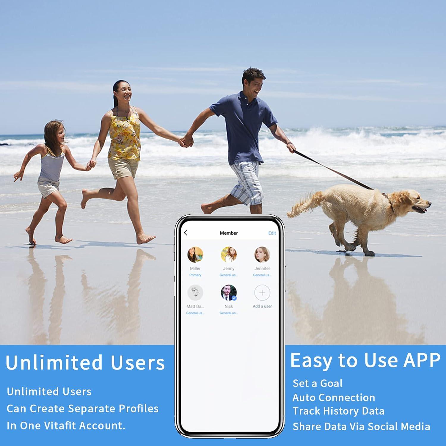 Balanza Digital de Baño Vitafit 250kg con App IMC Plata