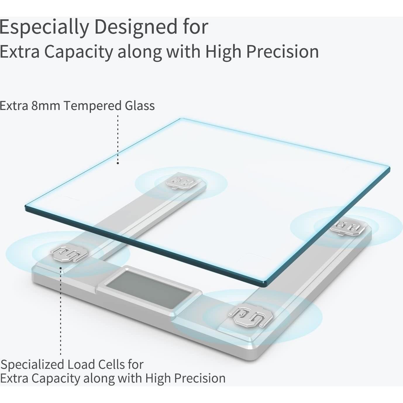 Balanza Digital de Baño Vitafit 250kg con App IMC Plata