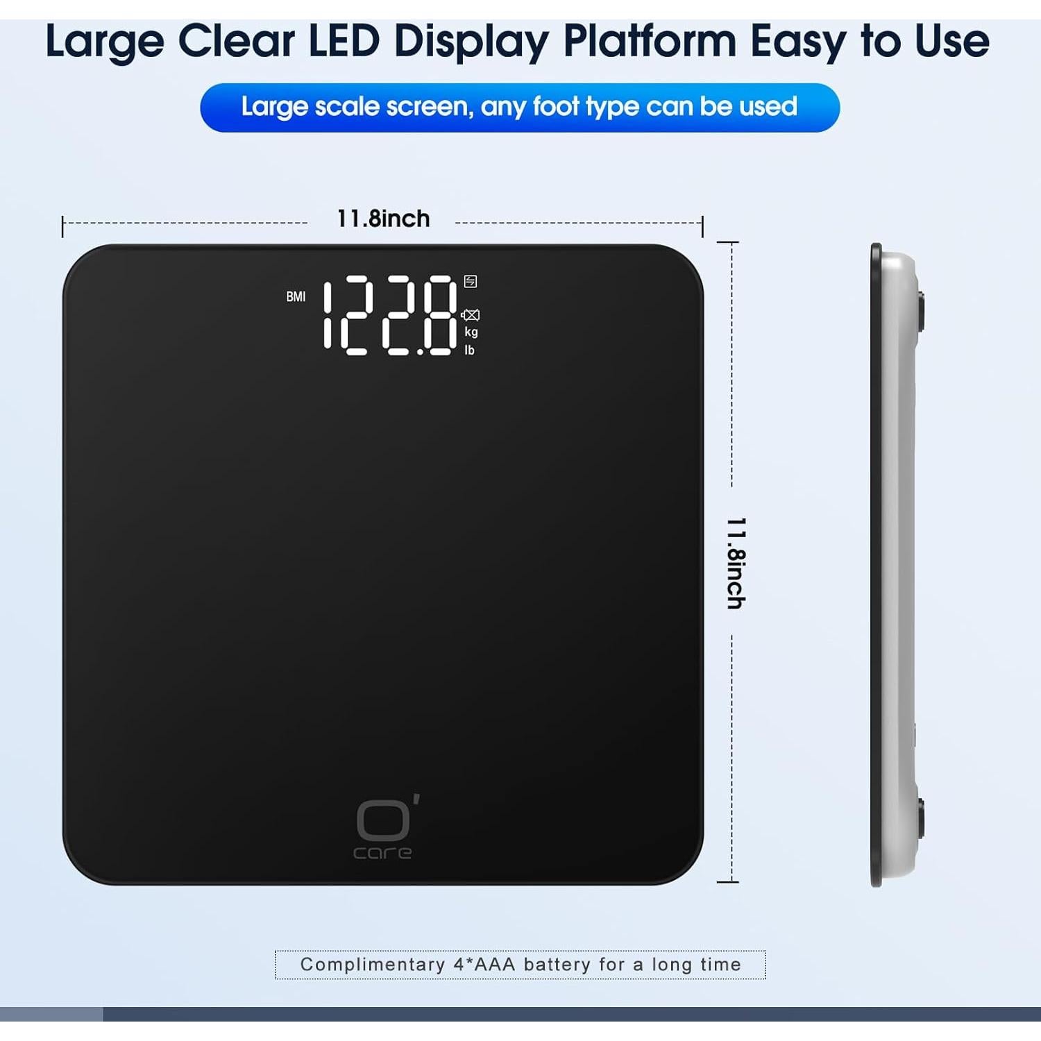 Báscula Inteligente O'CARE Digital para Peso y BMI 200kg