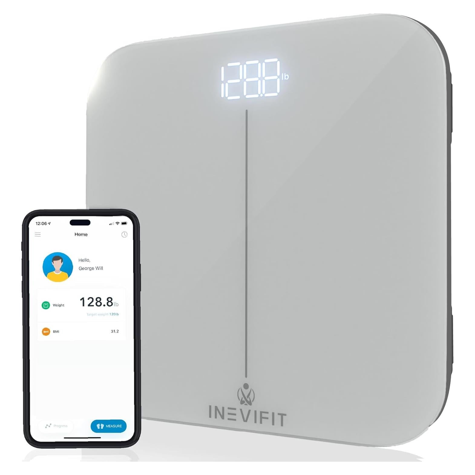Báscula de Baño Inteligente INEVIFIT, Digital Bluetooth 181kg