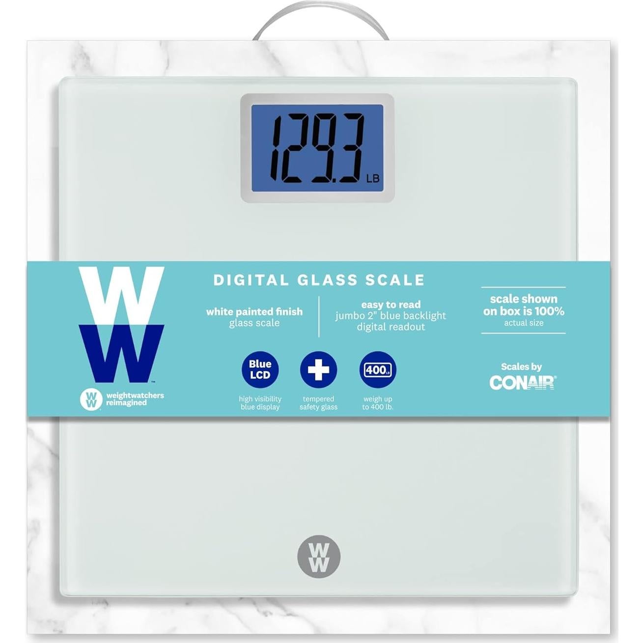 Escala Digital de Baño Weight Watchers Conair 182 kg Vidrio