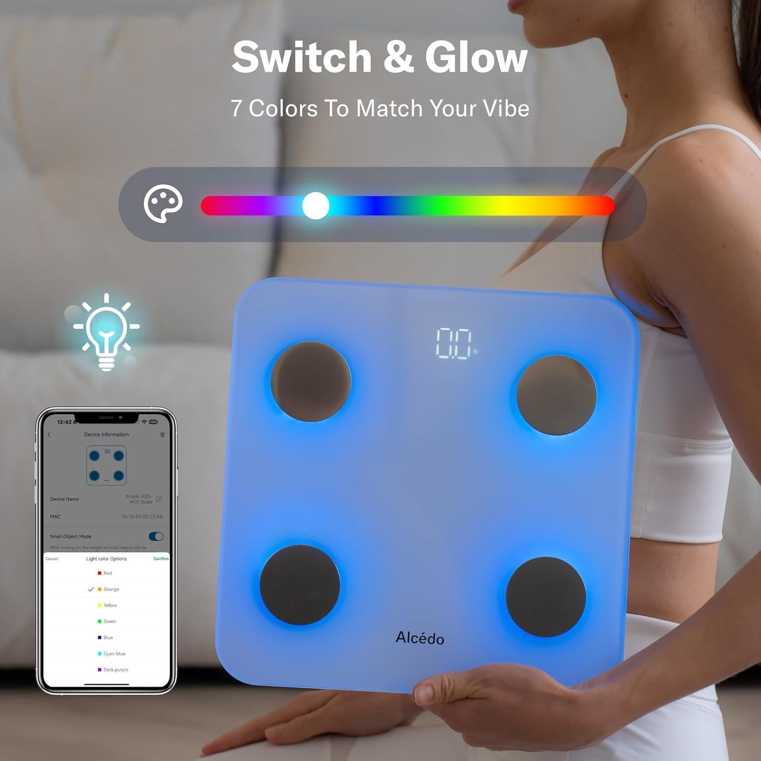 Balanza de Grasa Corporal Inteligente Alcedo ASS-WG1 82.55 kg