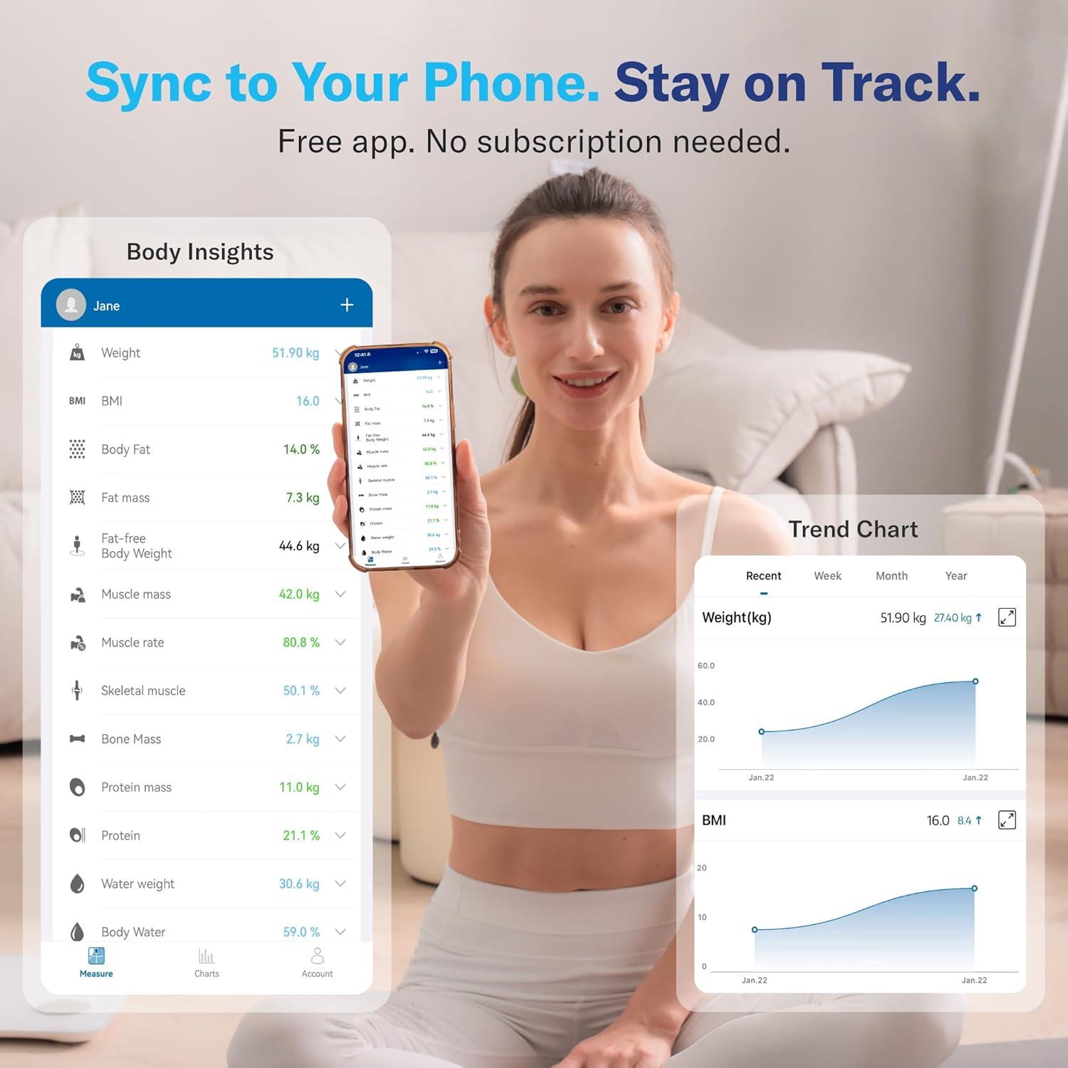 Balanza de Grasa Corporal Inteligente Alcedo ASS-WG1 82.55 kg