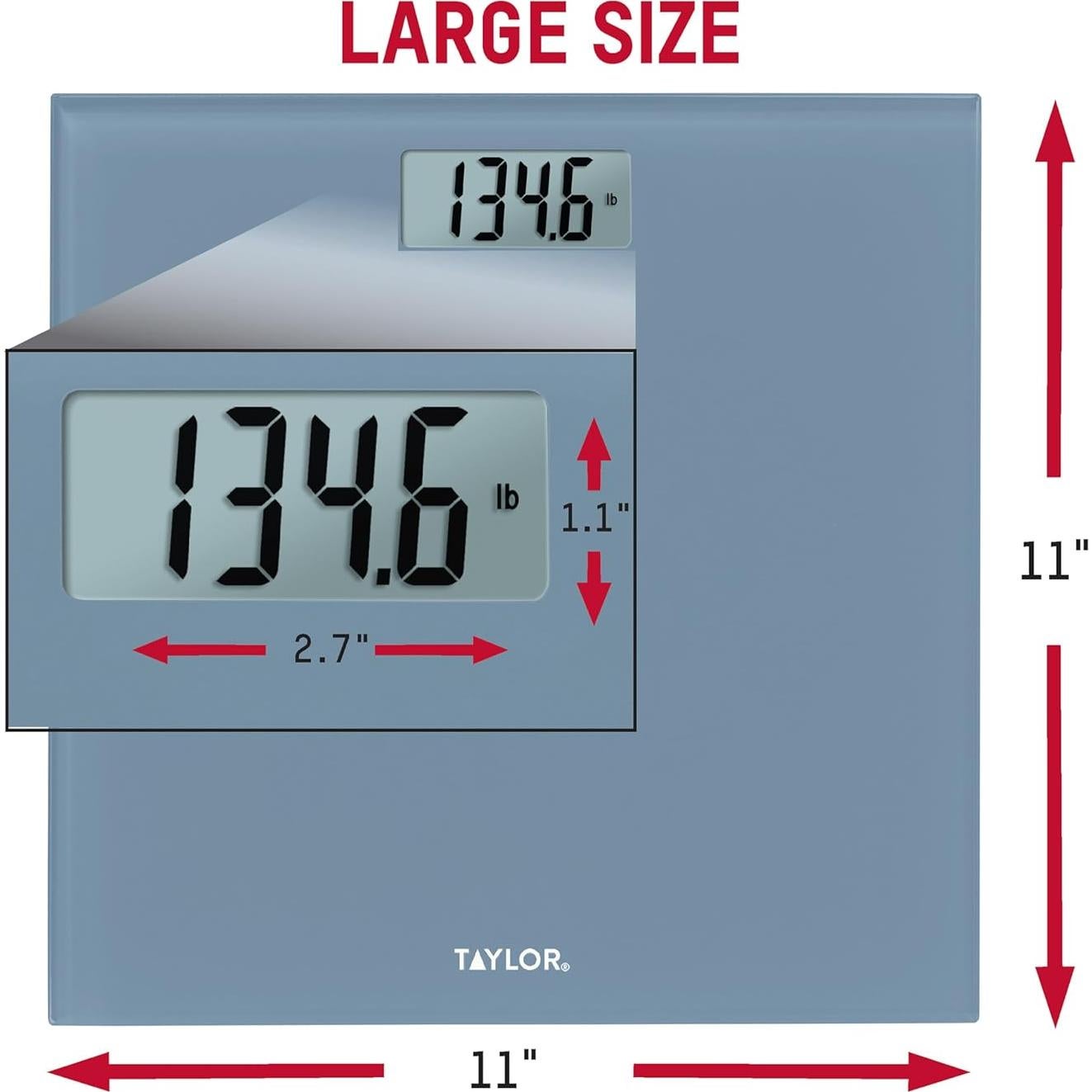 Báscula Digital de Vidrio Taylor 158.8 kg Azul Pizarra