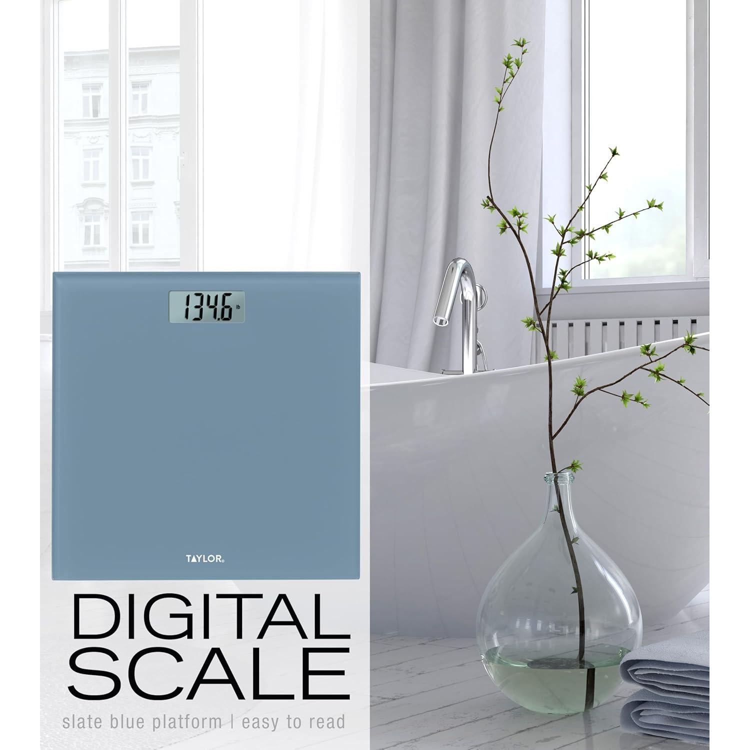 Báscula Digital de Vidrio Taylor 158.8 kg Azul Pizarra