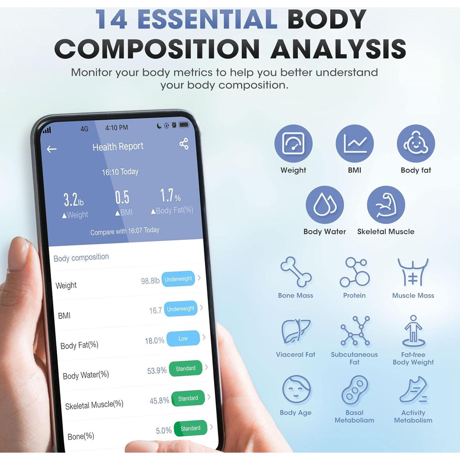 Báscula Inteligente AGM Bluetooth Rosa 180kg Composición Corporal