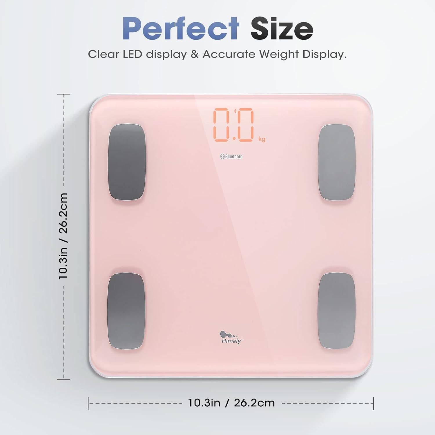 Báscula Inteligente AGM Bluetooth Rosa 180kg Composición Corporal