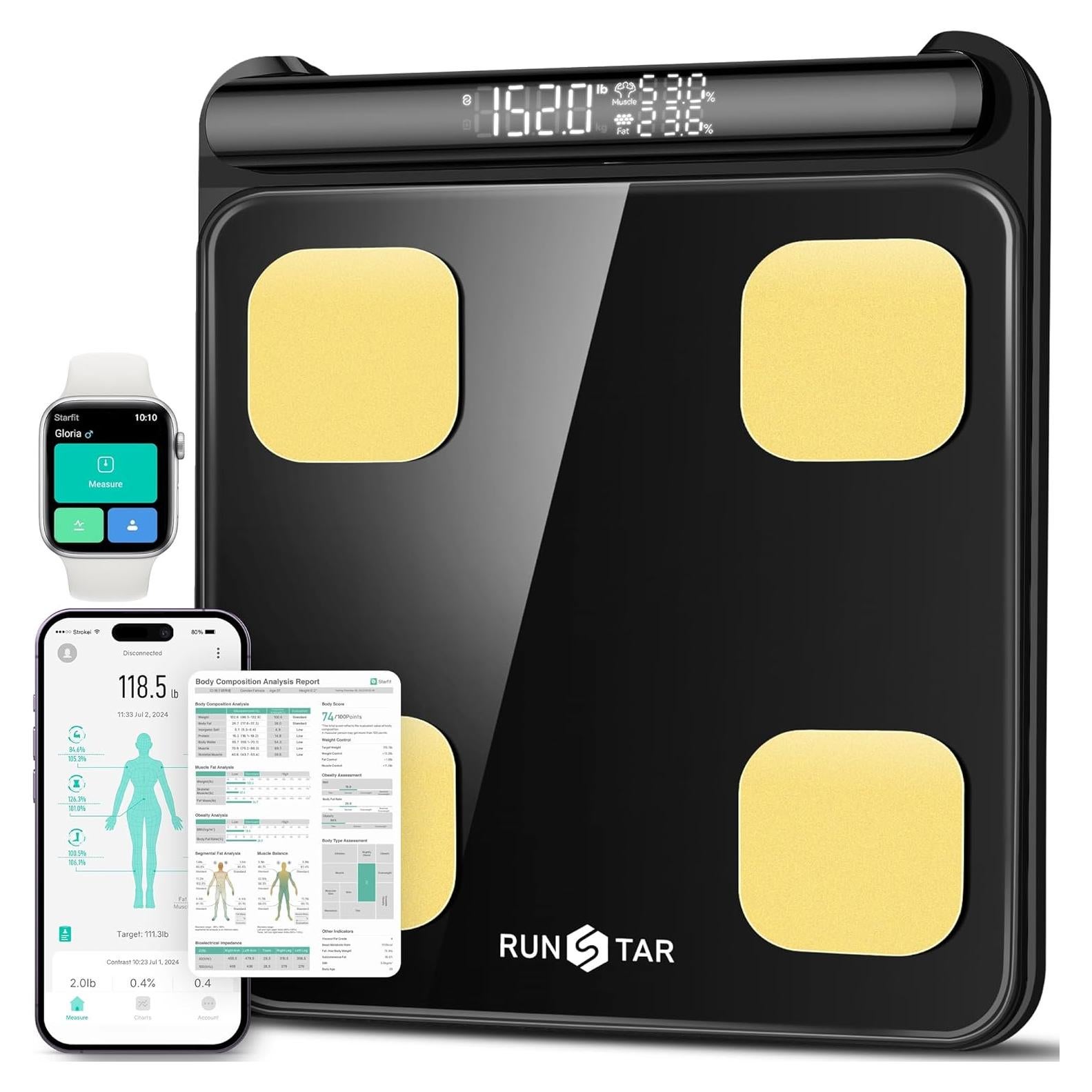 Báscula Inteligente RunStar FG2202-B con 8 Electrodos y APP