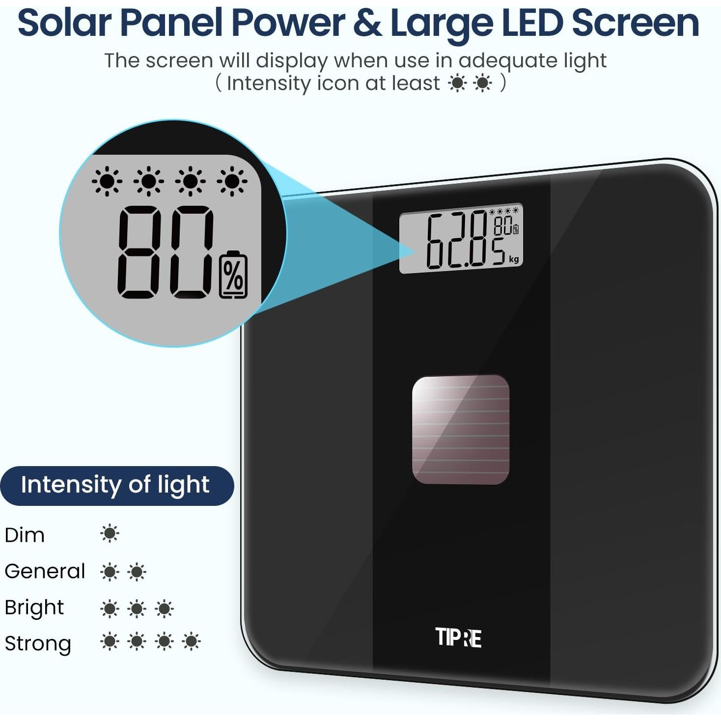 Báscula Digital Solar TIPRE BS01 180kg Precisión 0.045kg